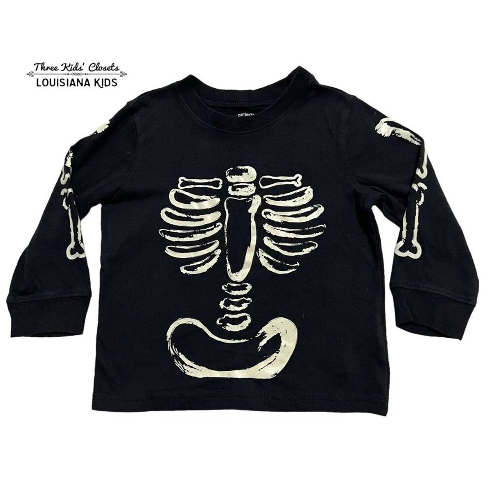 Carter's 2T Halloween Skeleton Shirt